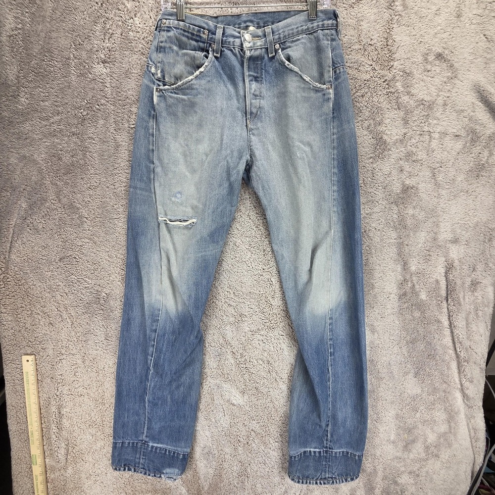 VTG Levis Engineered Jeans Mens Blue Twisted Button Fly Light Wash Fits 29x32
